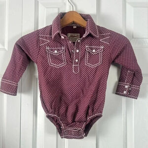 Rafter C Cowboy Collection 24M Long Sleeve Top Unisex Pearl Snap Buttons